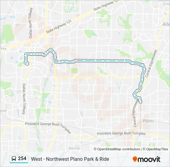 254 Bus Line Map