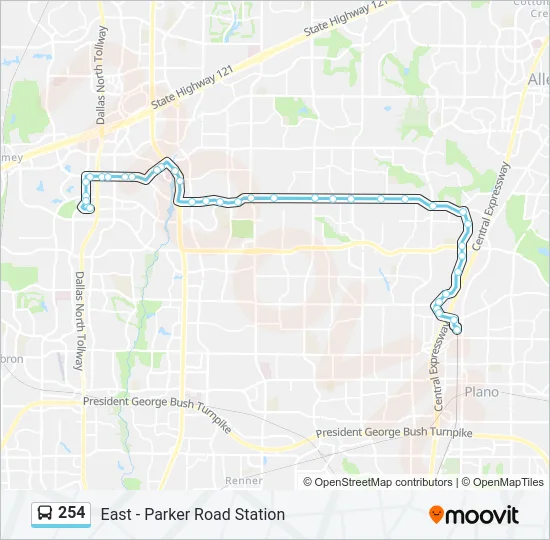 254 Bus Line Map