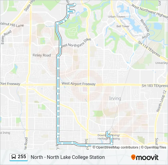 255 Bus Line Map