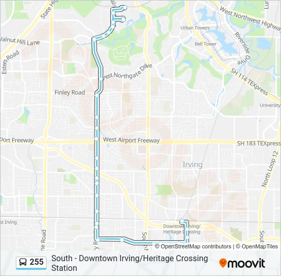 255 Bus Line Map