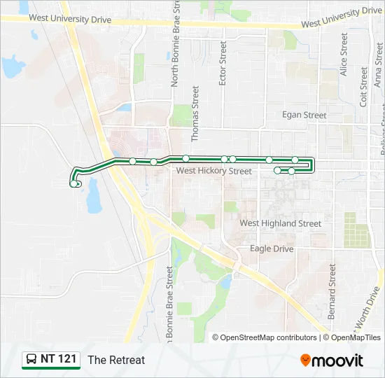 NT 121 Bus Line Map