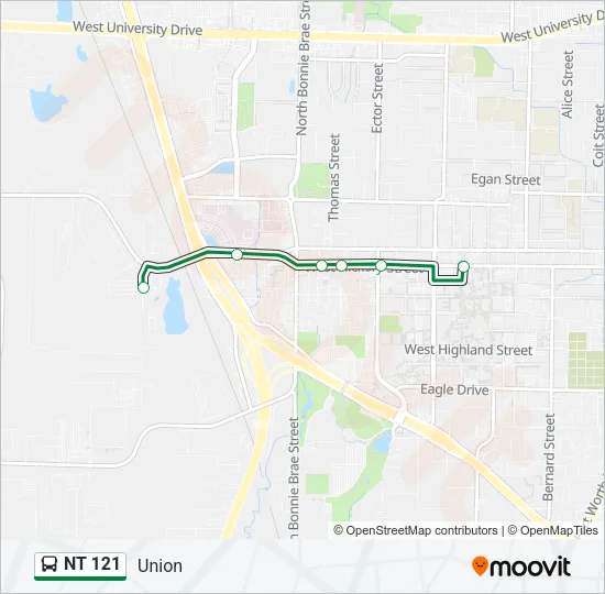 NT 121 Bus Line Map