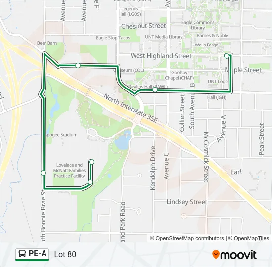 PE-A Bus Line Map