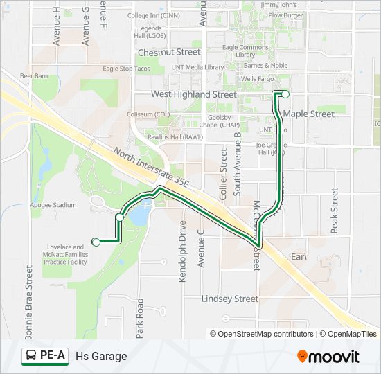 PE-A bus Line Map