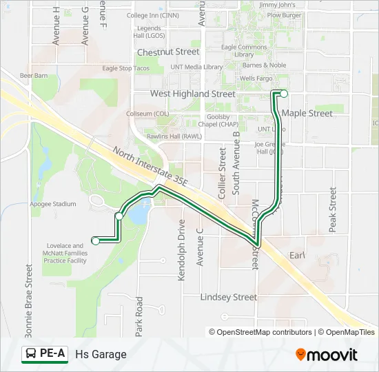 PE-A Bus Line Map