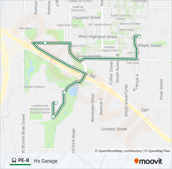PE-B Bus Line Map