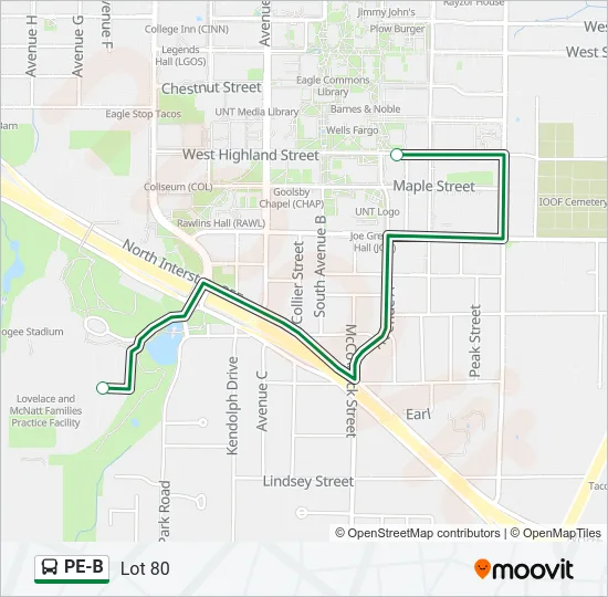 PE-B Bus Line Map