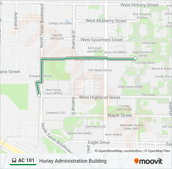 AC 101 Bus Line Map