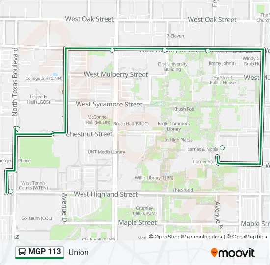 MGP 113 Bus Line Map