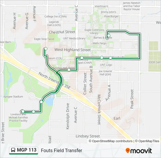 MGP 113 Bus Line Map