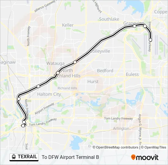 TEXRAIL Light Rail Line Map