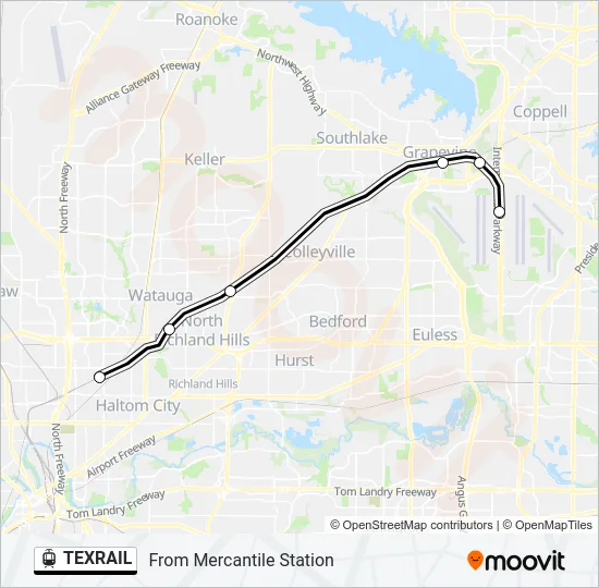 TEXRAIL Light Rail Line Map