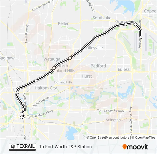 TEXRAIL Light Rail Line Map