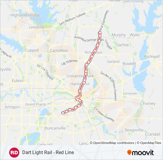 RED light rail Line Map