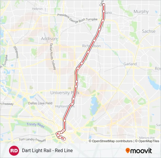 RED Light Rail Line Map