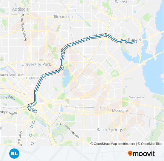 BLUE Light Rail Line Map