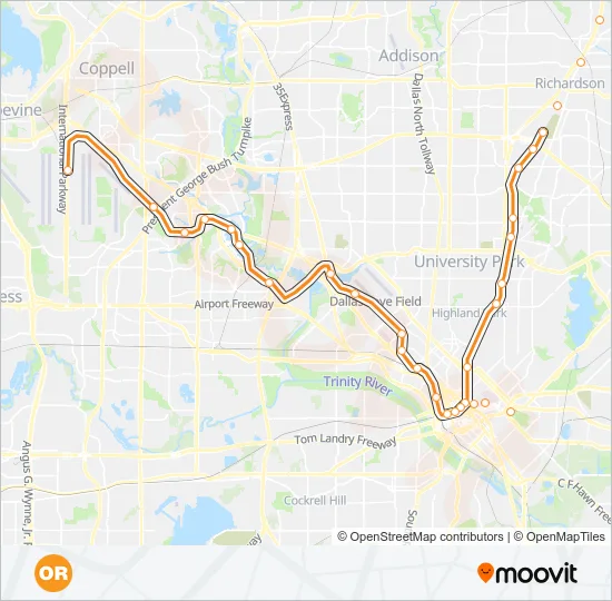 ORANGE Light Rail Line Map