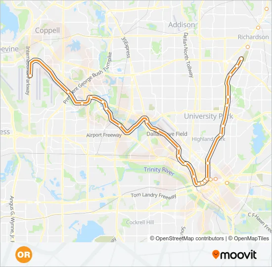 ORANGE Light Rail Line Map