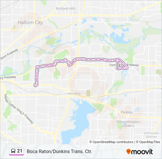 21 Bus Line Map