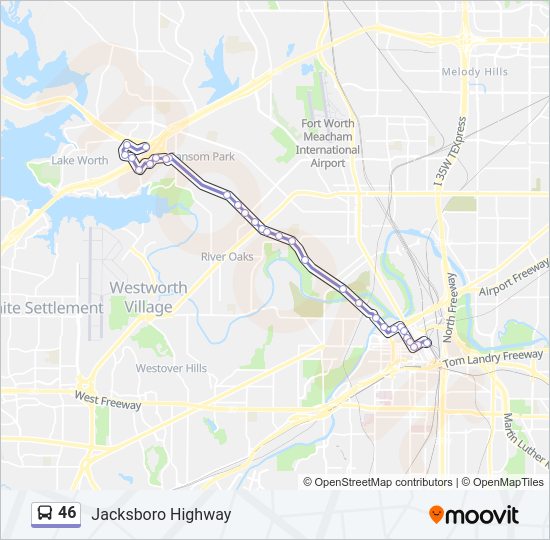 46 Bus Line Map