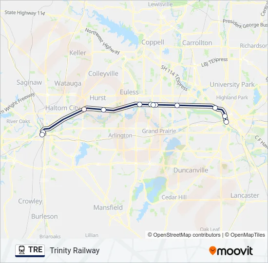 TRE Train Line Map