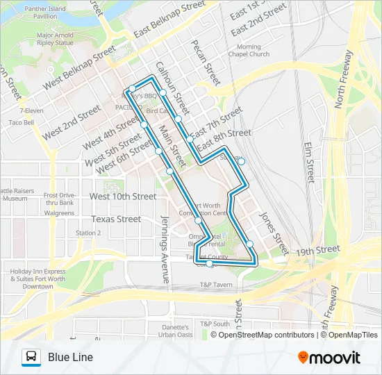 BLUE LINE Bus Line Map