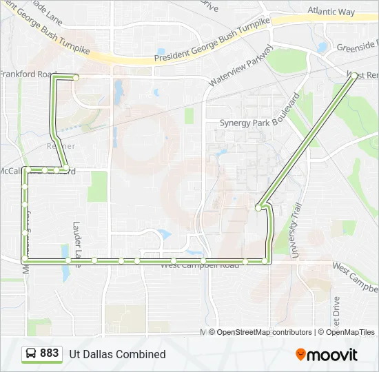 883 Bus Line Map