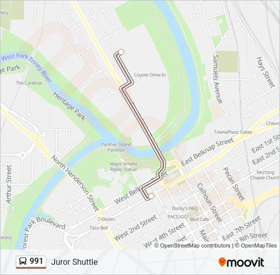 991 Bus Line Map