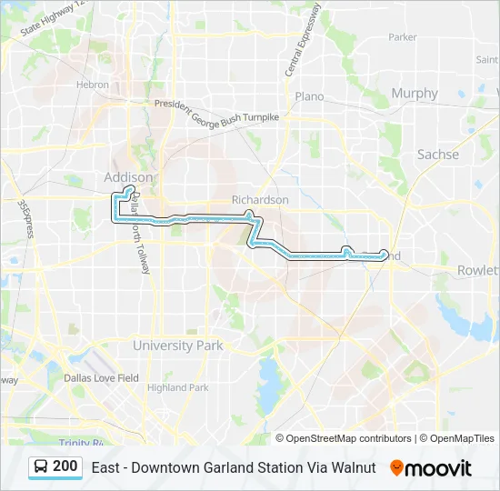 200 Bus Line Map