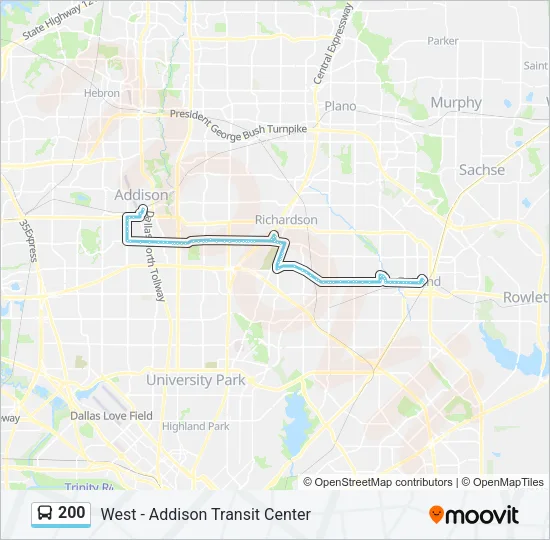 200 Bus Line Map