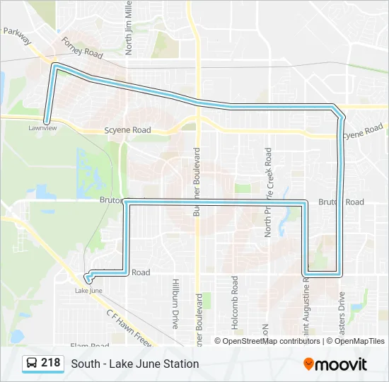 218 Bus Line Map