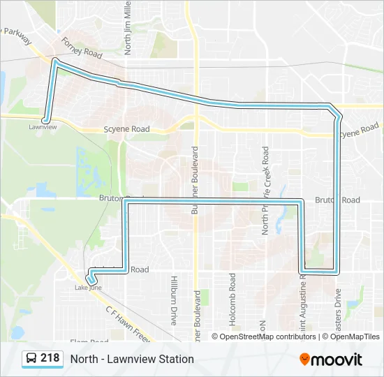 218 Bus Line Map