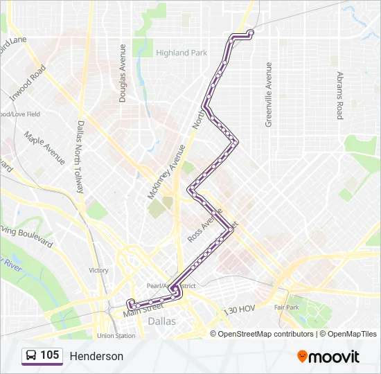105 Bus Line Map