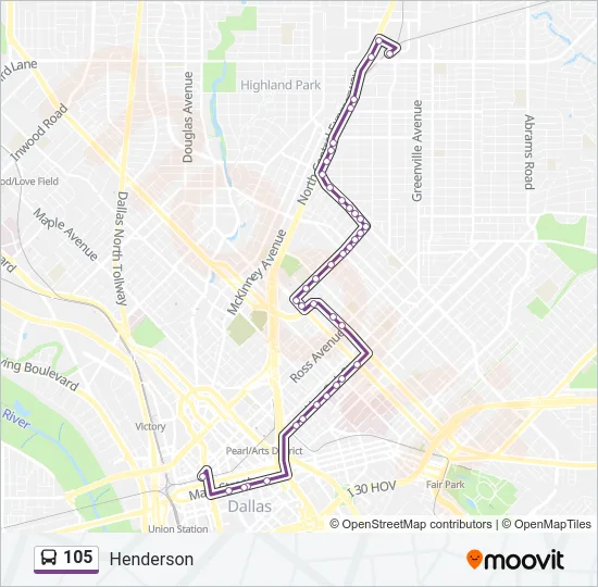 105 Bus Line Map