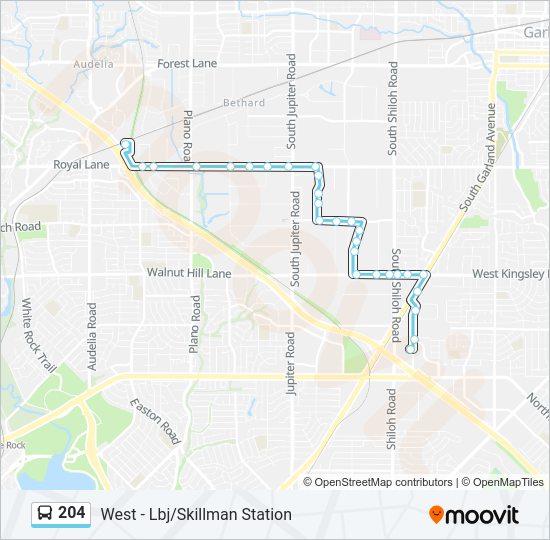 204 bus Line Map