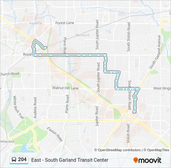 204 Bus Line Map