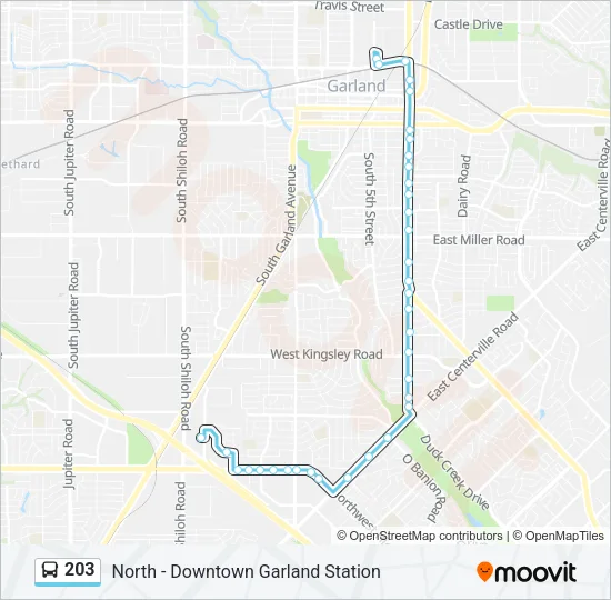 203 Bus Line Map
