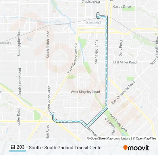 203 Bus Line Map