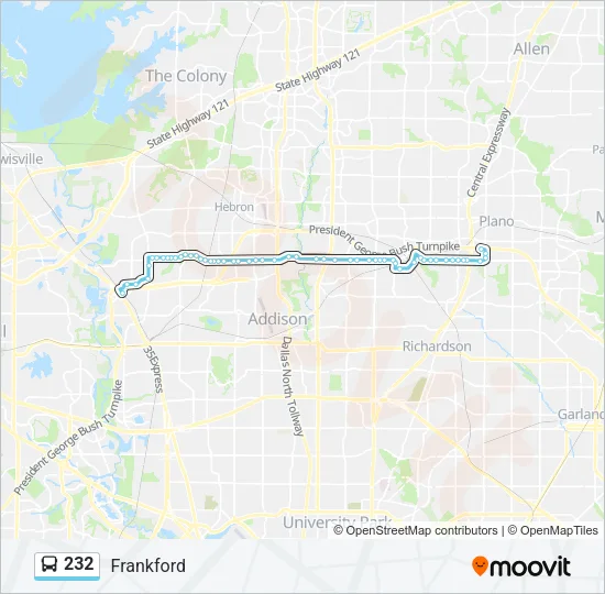 232 Bus Line Map