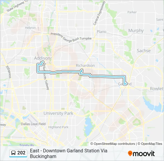 202 Bus Line Map