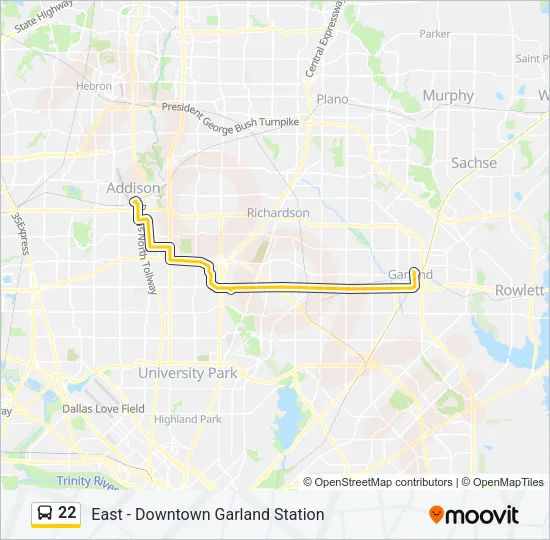 22 Bus Line Map