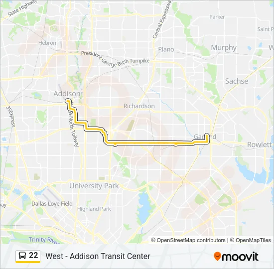 22 Bus Line Map