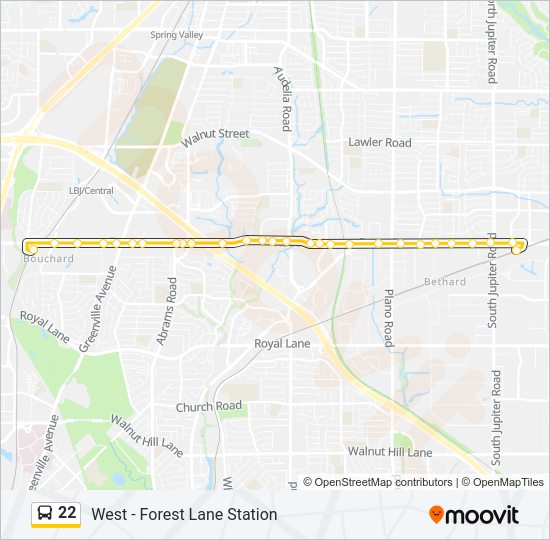 22 Bus Line Map