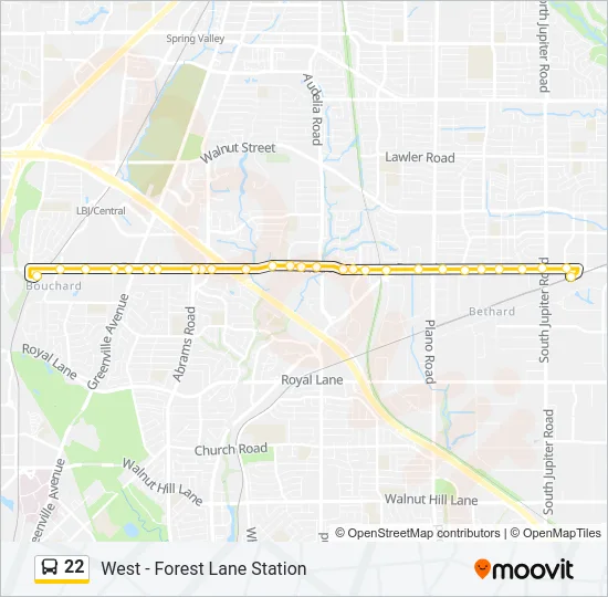 22 Bus Line Map