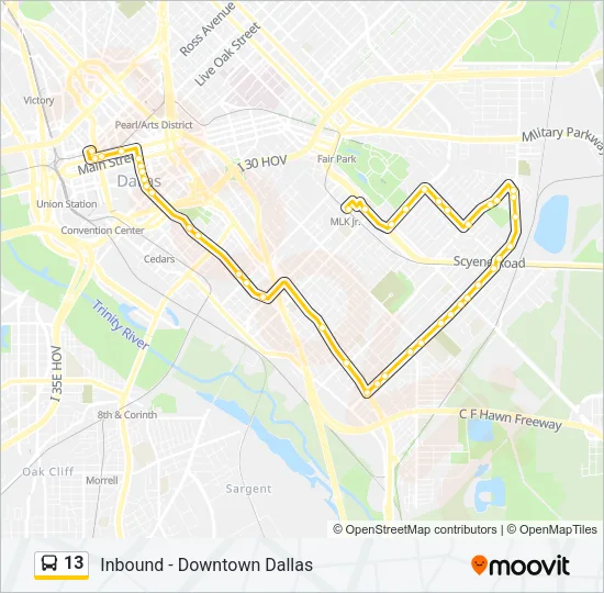 13 Bus Line Map