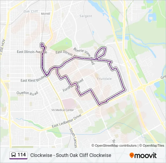 114 Bus Line Map