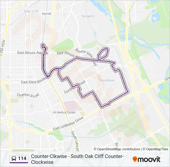 114 Bus Line Map