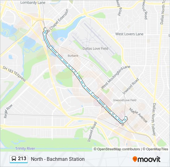 213 bus Line Map