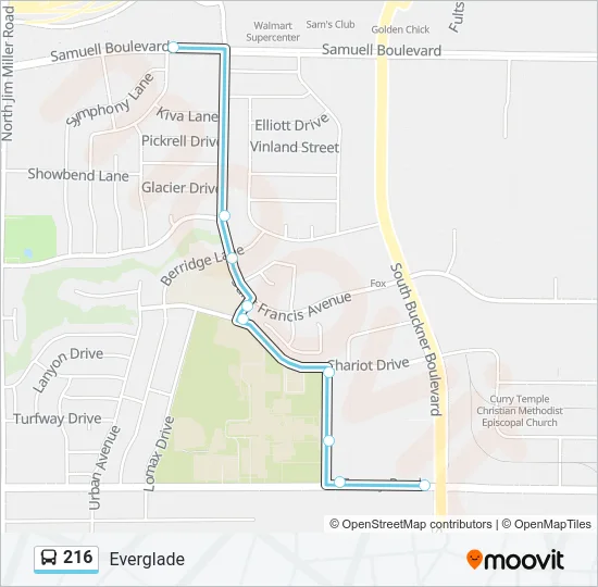 216 Bus Line Map