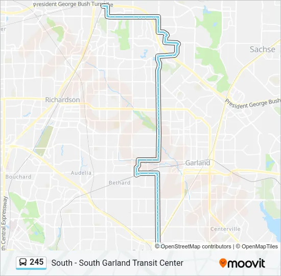 245 Bus Line Map